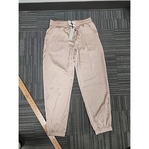 Olive and Oak Champagne Satin Pull‎ On Jogger, Size L NWT.